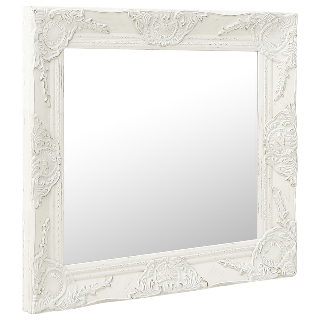 vidaXL Wandspiegel barok stijl 50x50 cm wit