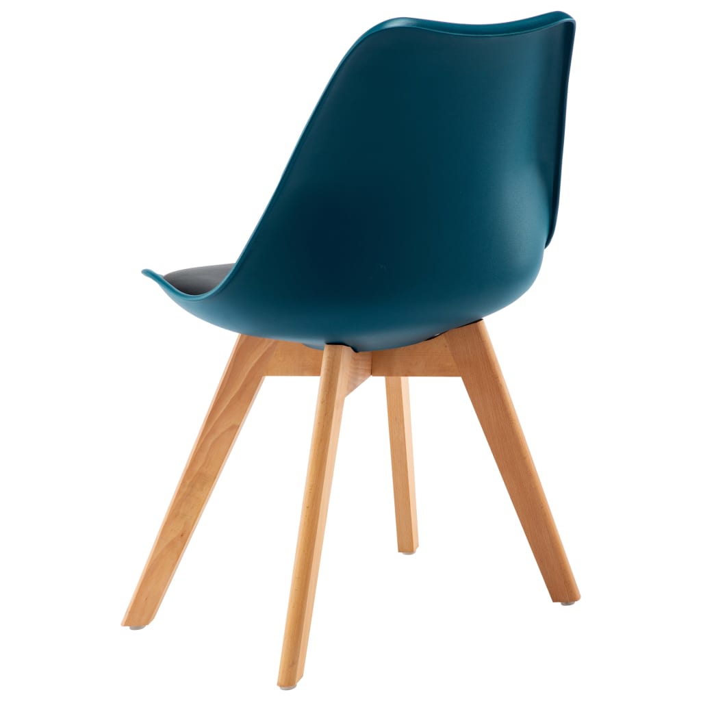 vidaXL Eetkamerstoelen 2 st kunstleer turquoise en zwart