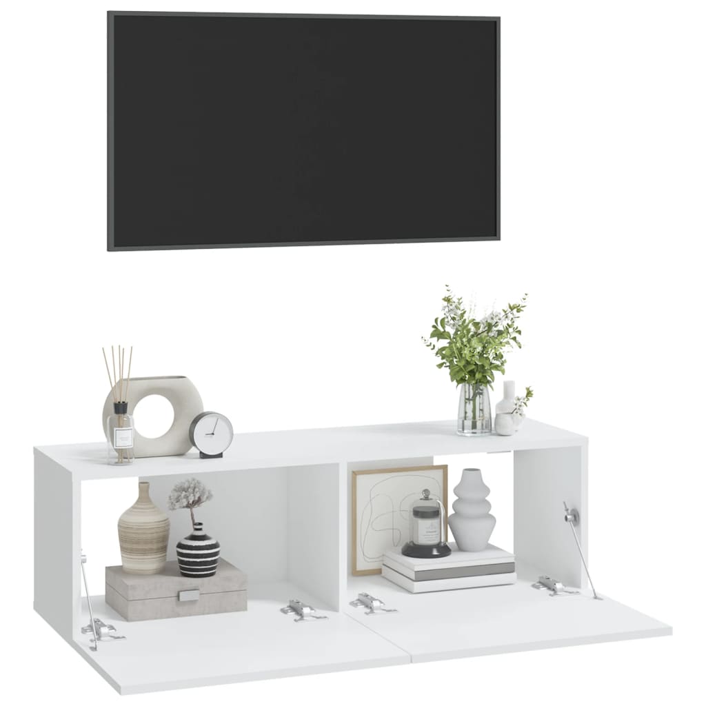 vidaXL Tv-meubelen 2 st wandgemonteerd 100x30x30 cm bewerkt hout wit