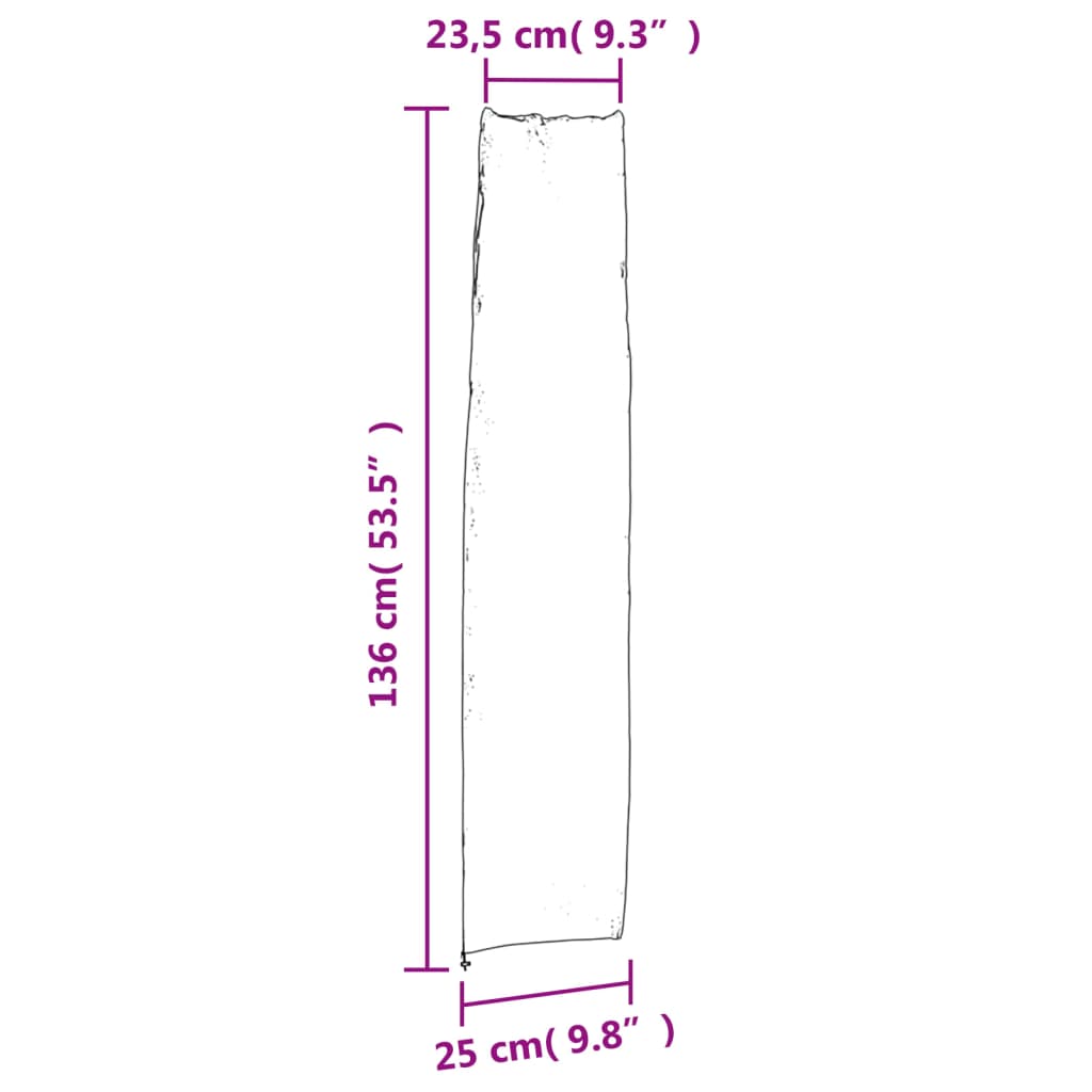 vidaXL Parasolhoes 136x25/23,5 cm 420D oxford zwart