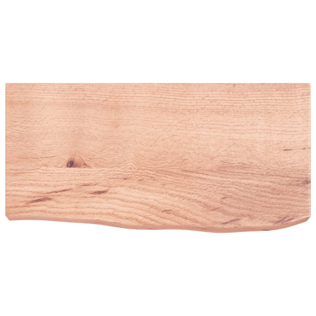 vidaXL Wastafelblad 60x30x(2-6) cm behandeld massief hout lichtbruin