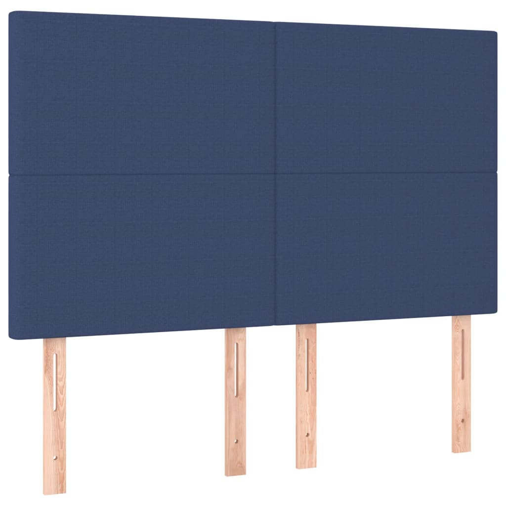 vidaXL Bedframe met hoofdbord stof blauw 140x200 cm