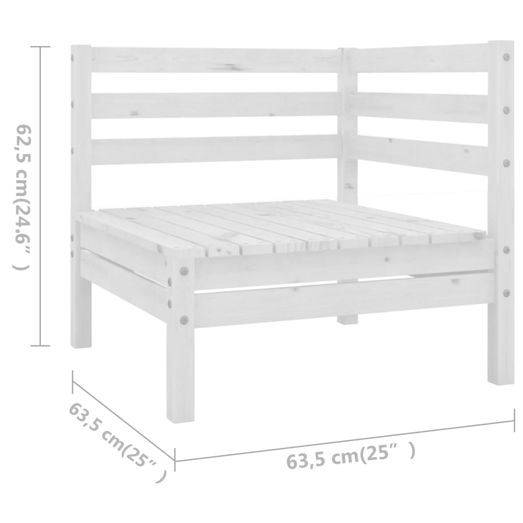 vidaXL 5-delige Loungeset massief grenenhout wit