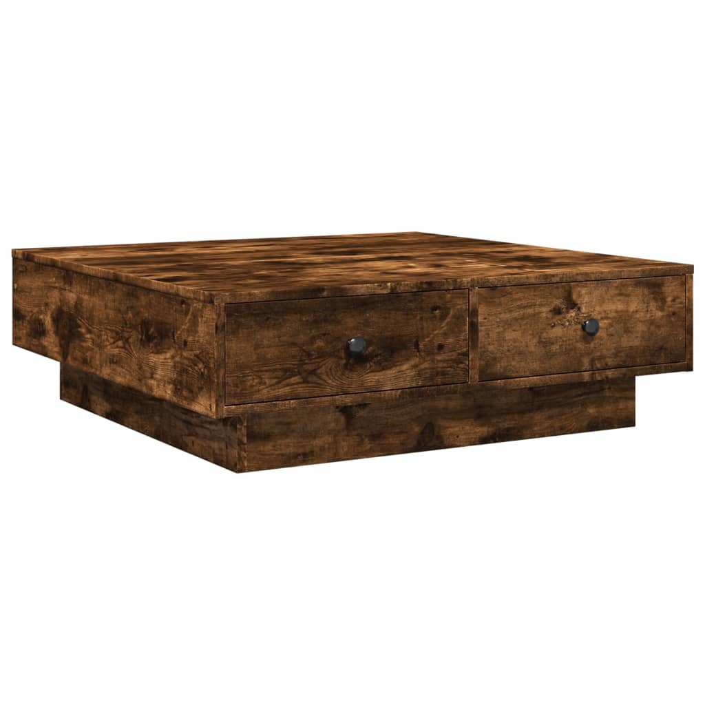 vidaXL - Salontafel - Grijs - Bewerkt hout - 90 x 60 x 31 cm | Leen Bakker