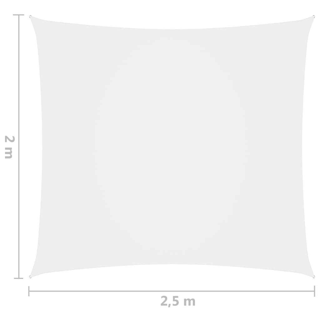 vidaXL Zonnescherm rechthoekig 2x2,5 m oxford stof wit
