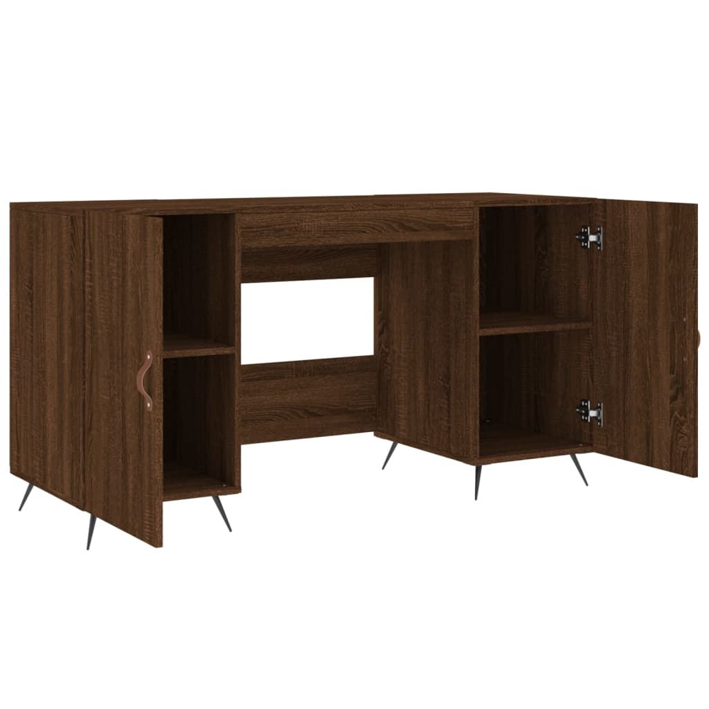 vidaXL Bureau 140x50x75 cm bewerkt hout bruin eikenkleur