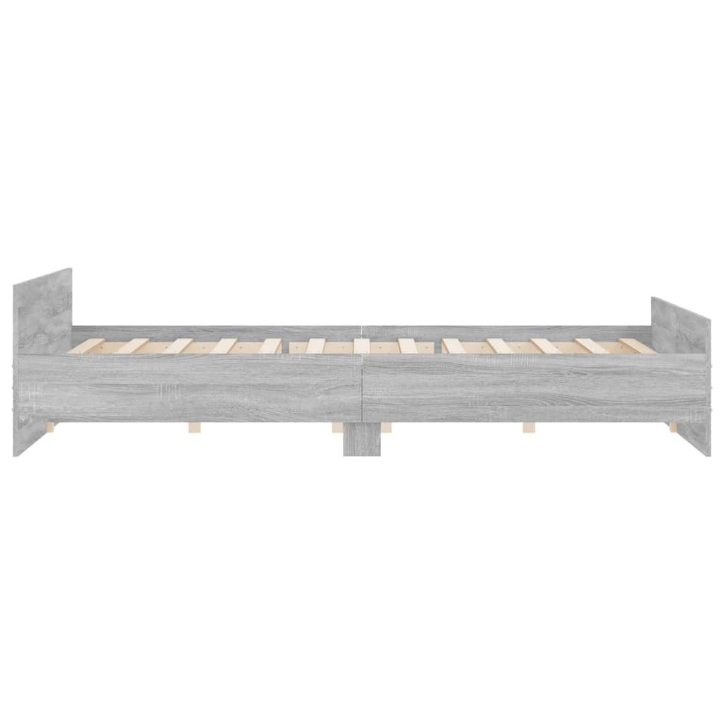 vidaXL Bedframe met hoofd- en voeteneinde grijs sonoma 180x200 cm