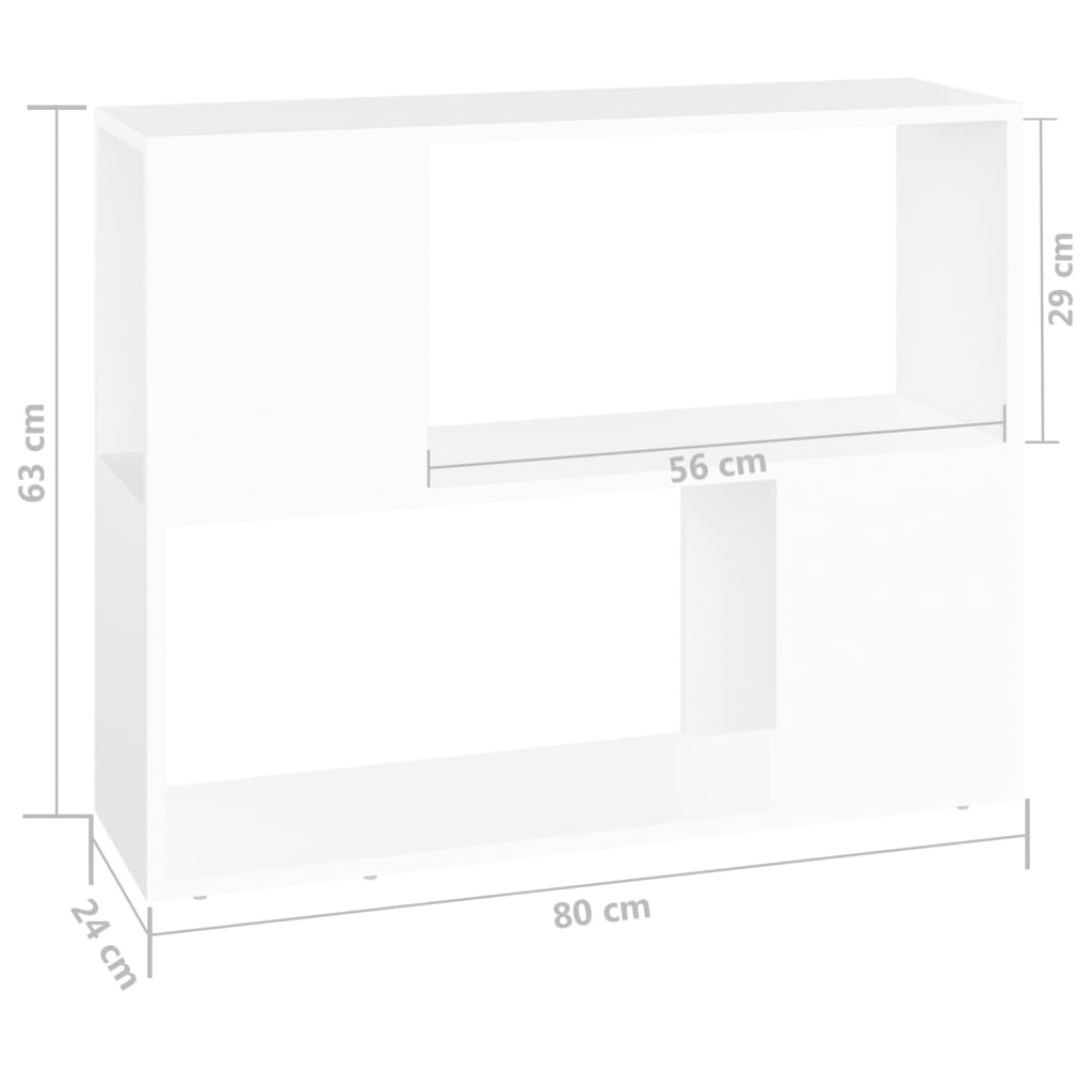 vidaXL Tv-meubel 80x24x63 cm bewerkt hout wit