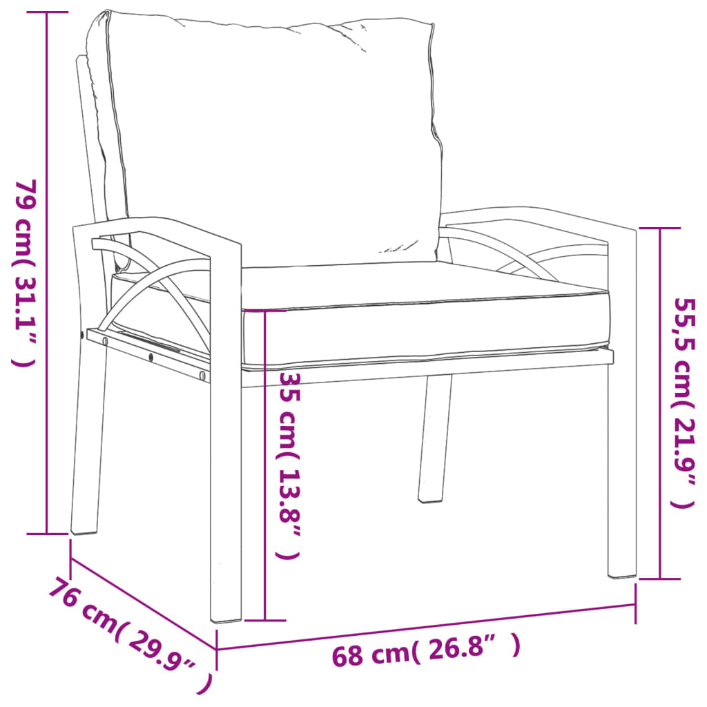 vidaXL 7-delige Loungeset met kussens staal zandkleurig