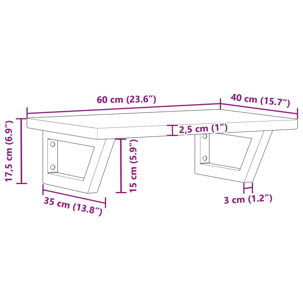 vidaXL Badkamer wandschap staal en massief eikenhout