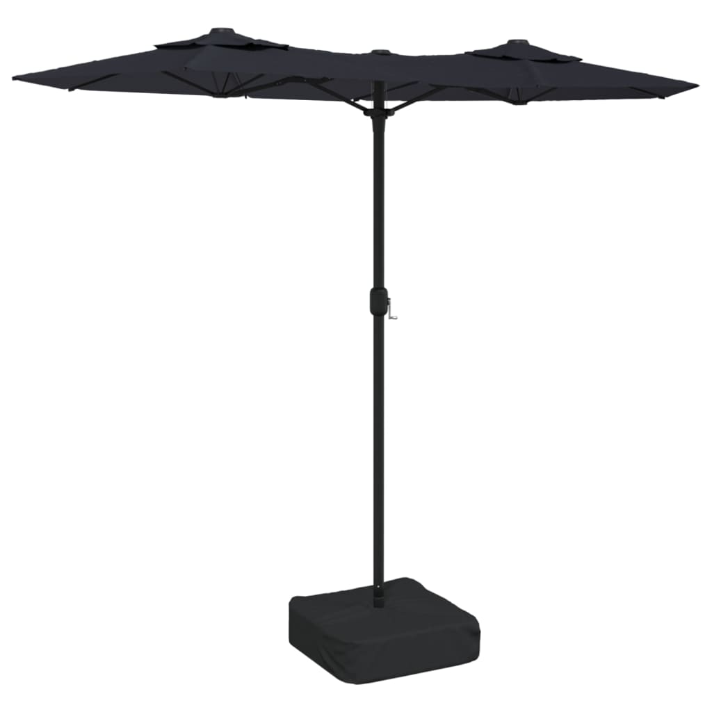 vidaXL Parasol dubbel dak 316x240 cm zwart