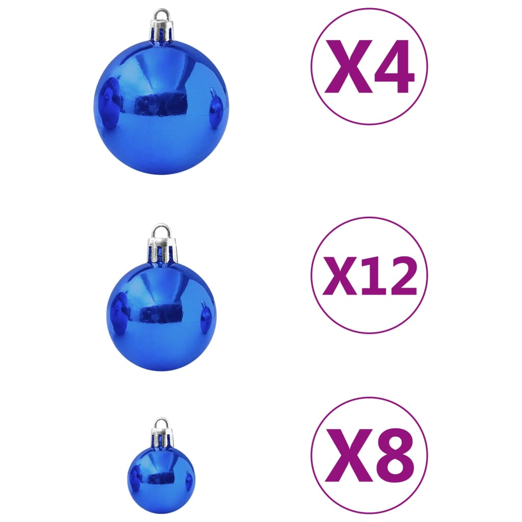 vidaXL 100-delige Kerstballenset blauw