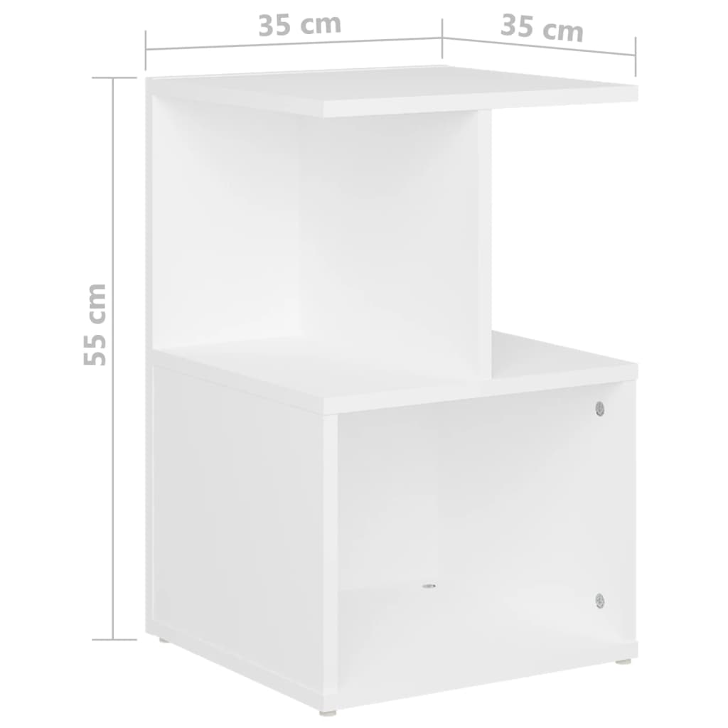 vidaXL Nachtkastjes 2 st 35x35x55 cm bewerkt hout wit