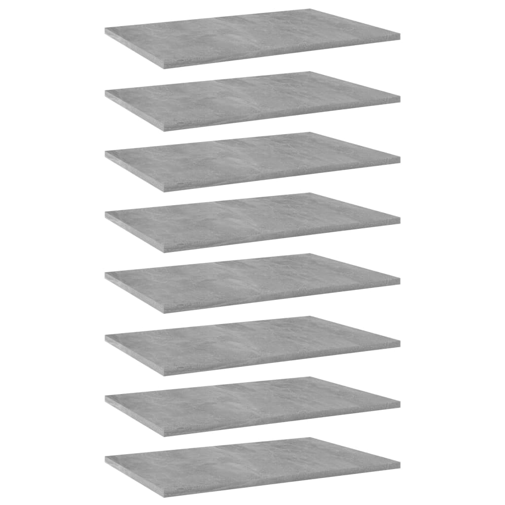 vidaXL Wandschappen 8 st 60x40x1,5 cm spaanplaat betongrijs