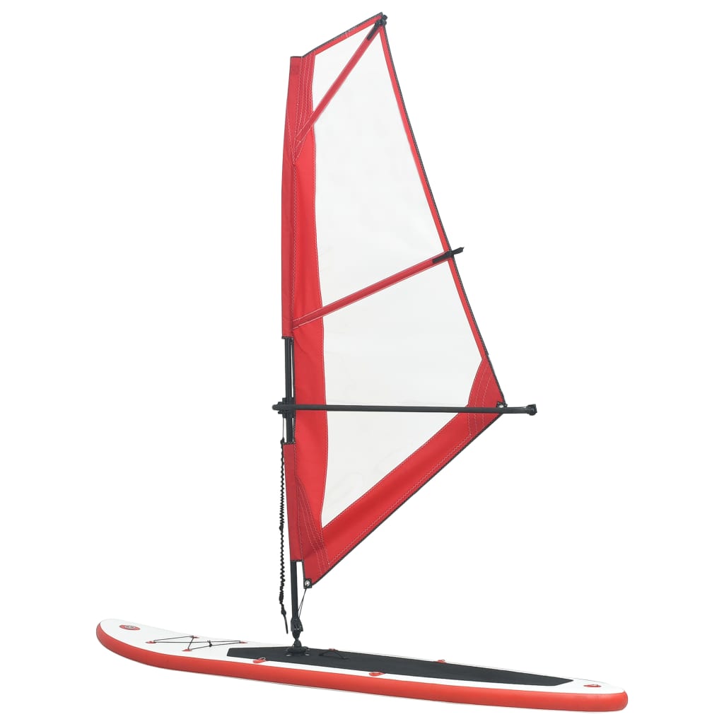 vidaXL Stand-up paddleboard opblaasbaar met zeilset rood en wit
