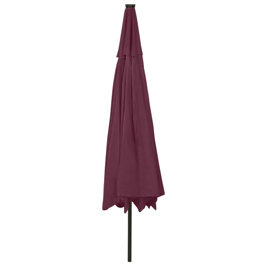 vidaXL Parasol met LED-verlichting 400 cm bordeauxrood