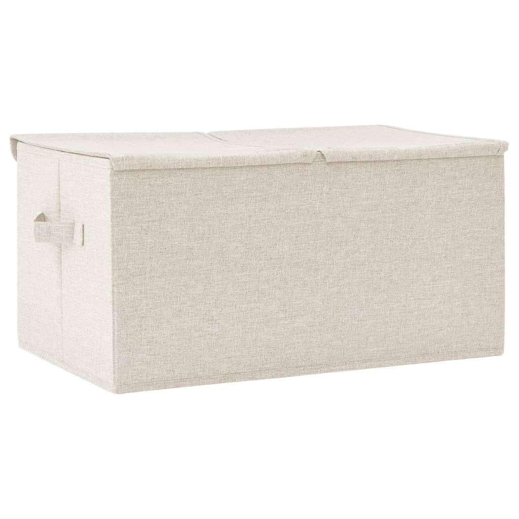 vidaXL Opbergbox 50x30x25 cm stof crèmekleurig