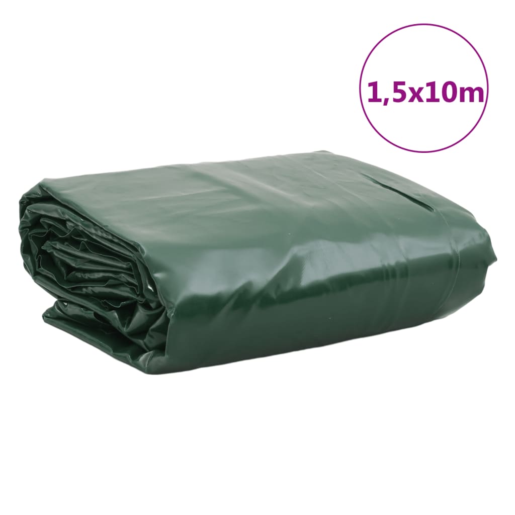 vidaXL Dekzeil 650 g/m² 1,5x10 m groen