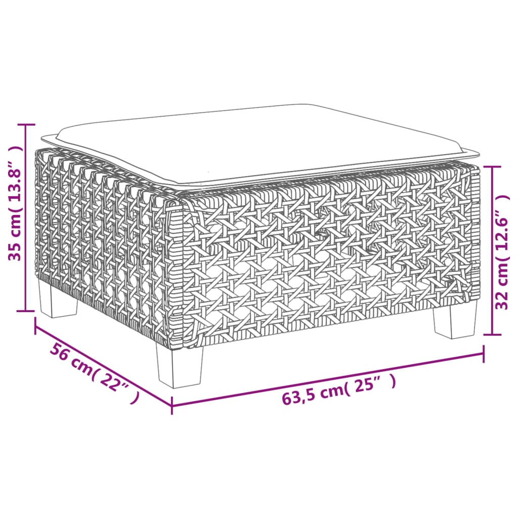 vidaXL 6-delige Loungeset met kussens poly rattan zwart