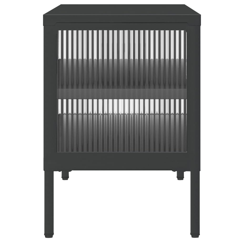 vidaXL Tv-meubel 105x35x50 cm glas en staal zwart
