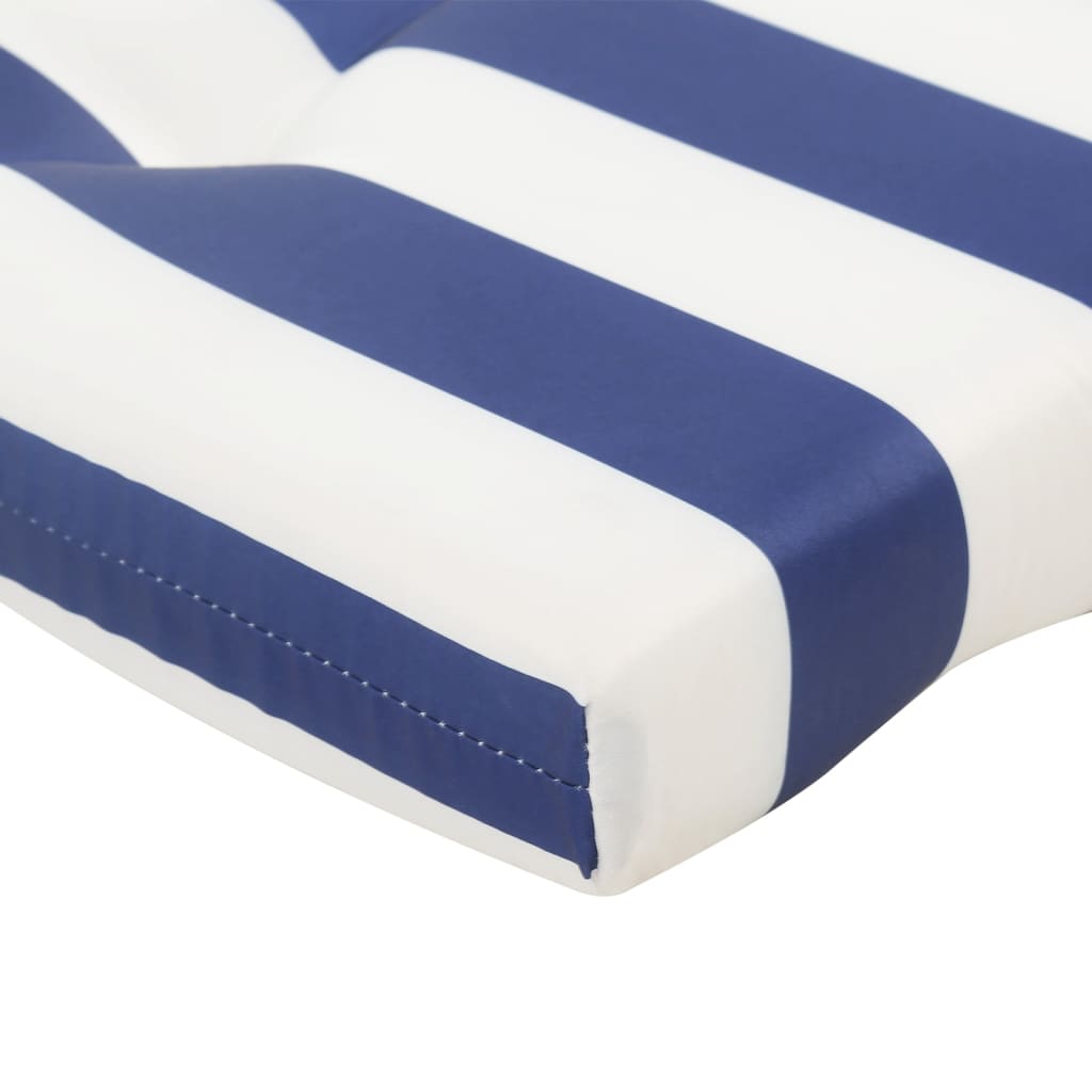 vidaXL Terrasstoelkussens 2 st gestreept oxford stof wit en blauw