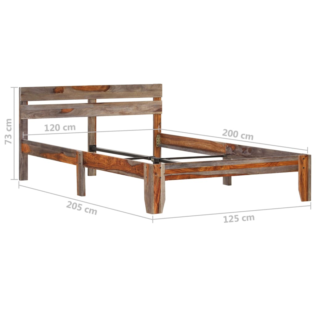 vidaXL Bedframe massief sheeshamhout 120x200 cm