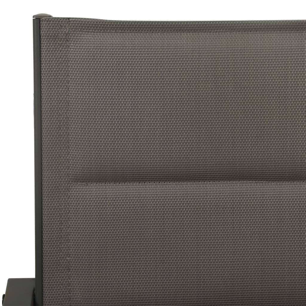 vidaXL Tuinstoelen 4 st textileen en staal grijs en antracietkleurig