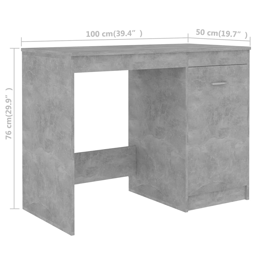 vidaXL Bureau 140x50x76 cm bewerkt hout betongrijs