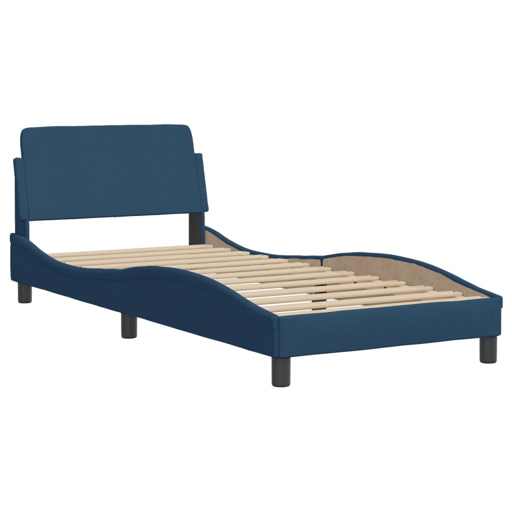 vidaXL Bedframe met hoofdbord stof blauw 80x200 cm