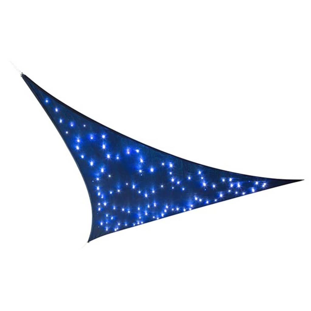 Perel Schaduwzeil met inbouw sterrenhemel driehoekig 3,6 m donkerblauw