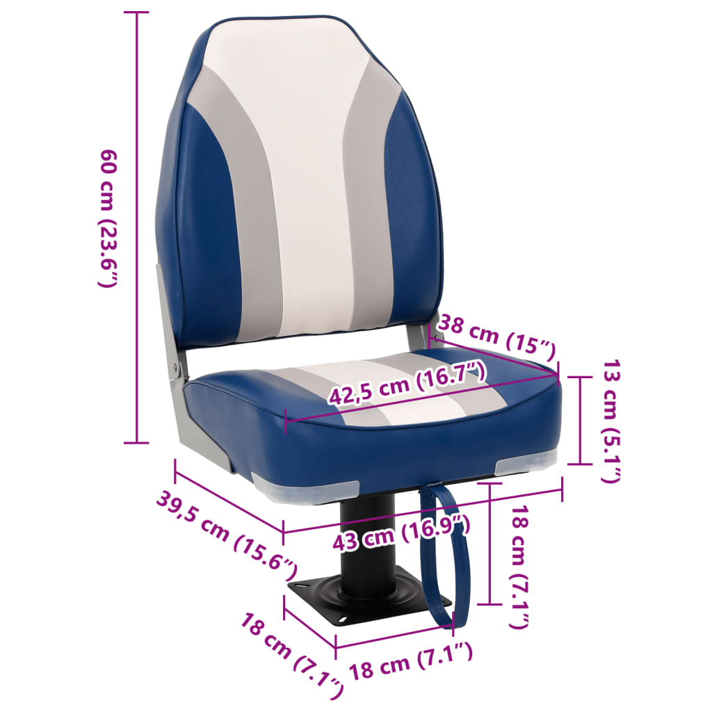 vidaXL 4-delige Bootstoelenset met hoge rugleuning inklapbaar