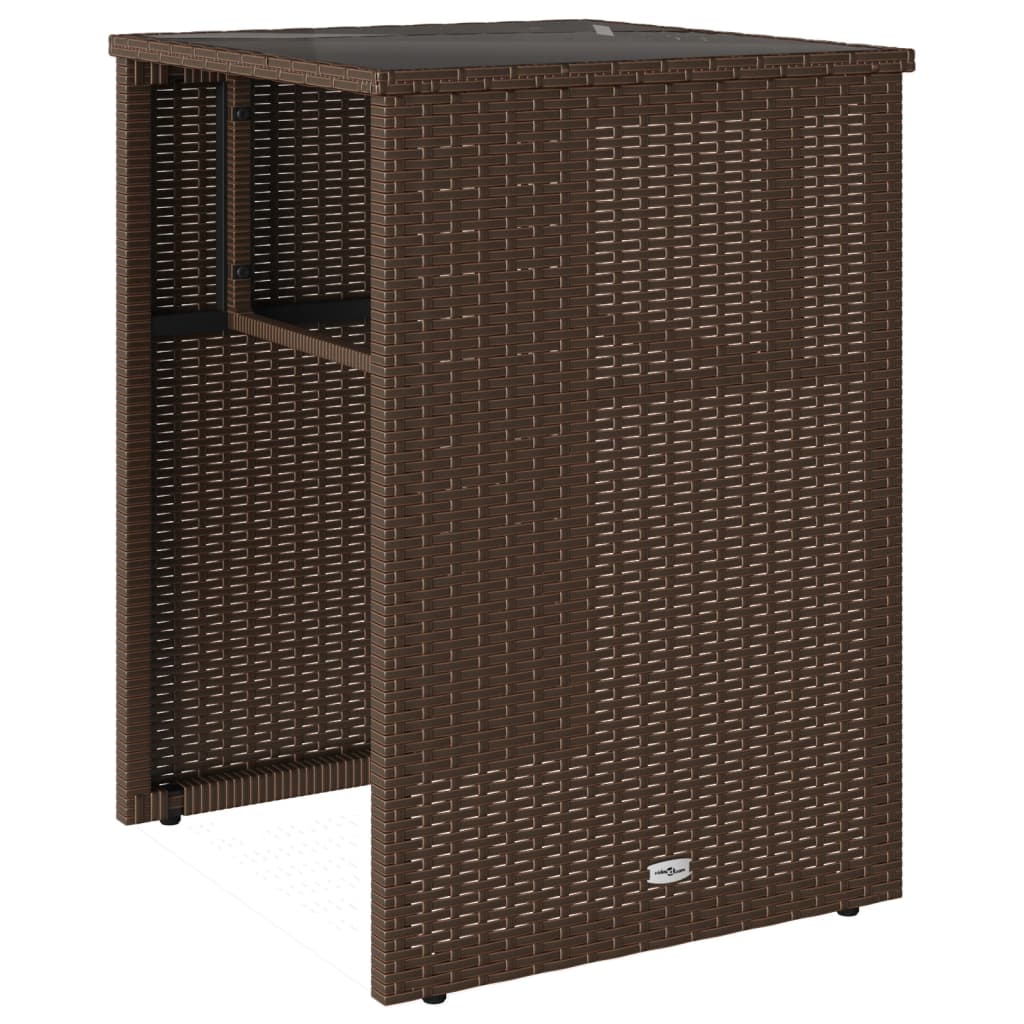 vidaXL 3-delige Bistroset met kussens poly rattan bruin