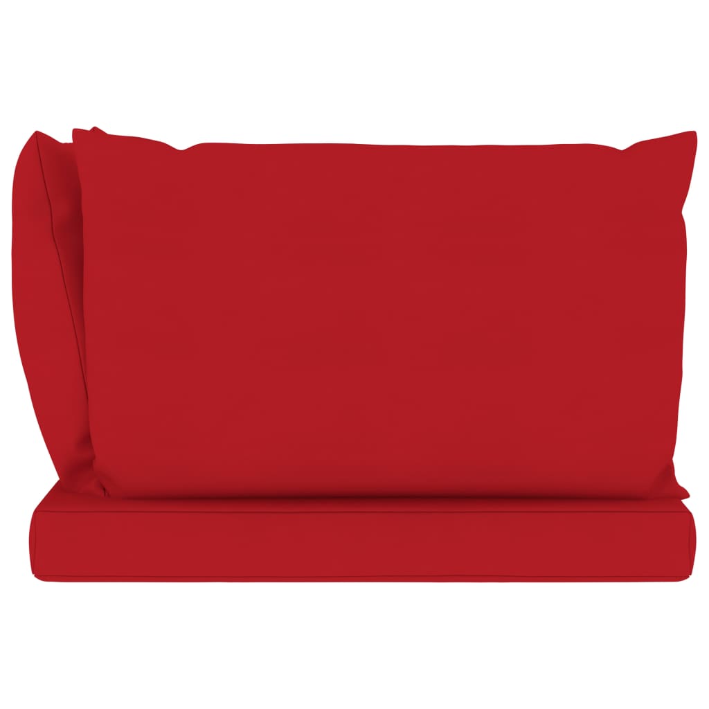 vidaXL Tuinbank 2-zits pallet met rode kussens grenenhout