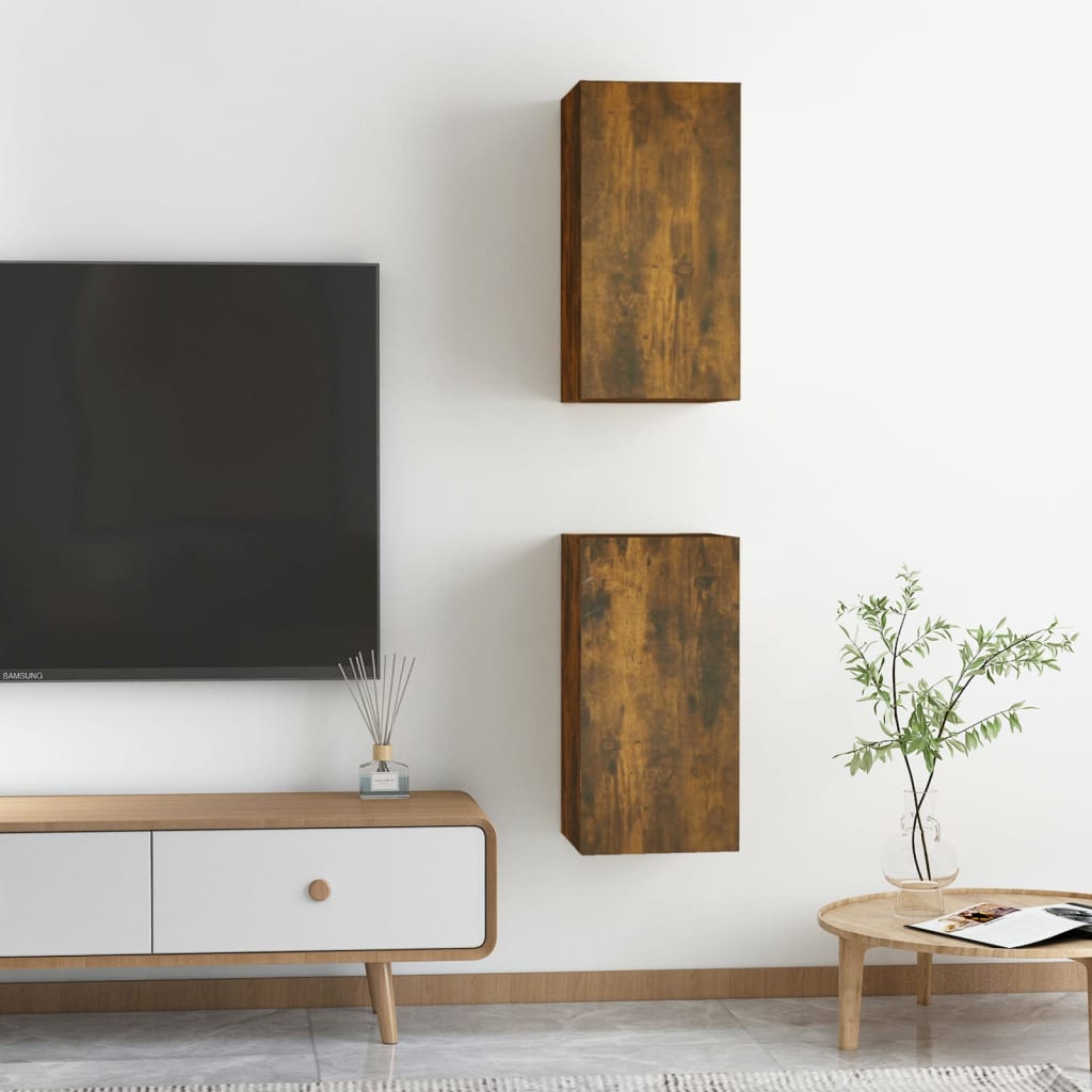 vidaXL Tv-meubelen 2 st 30,5x30x60 cm bewerkt hout gerookt eikenkleur