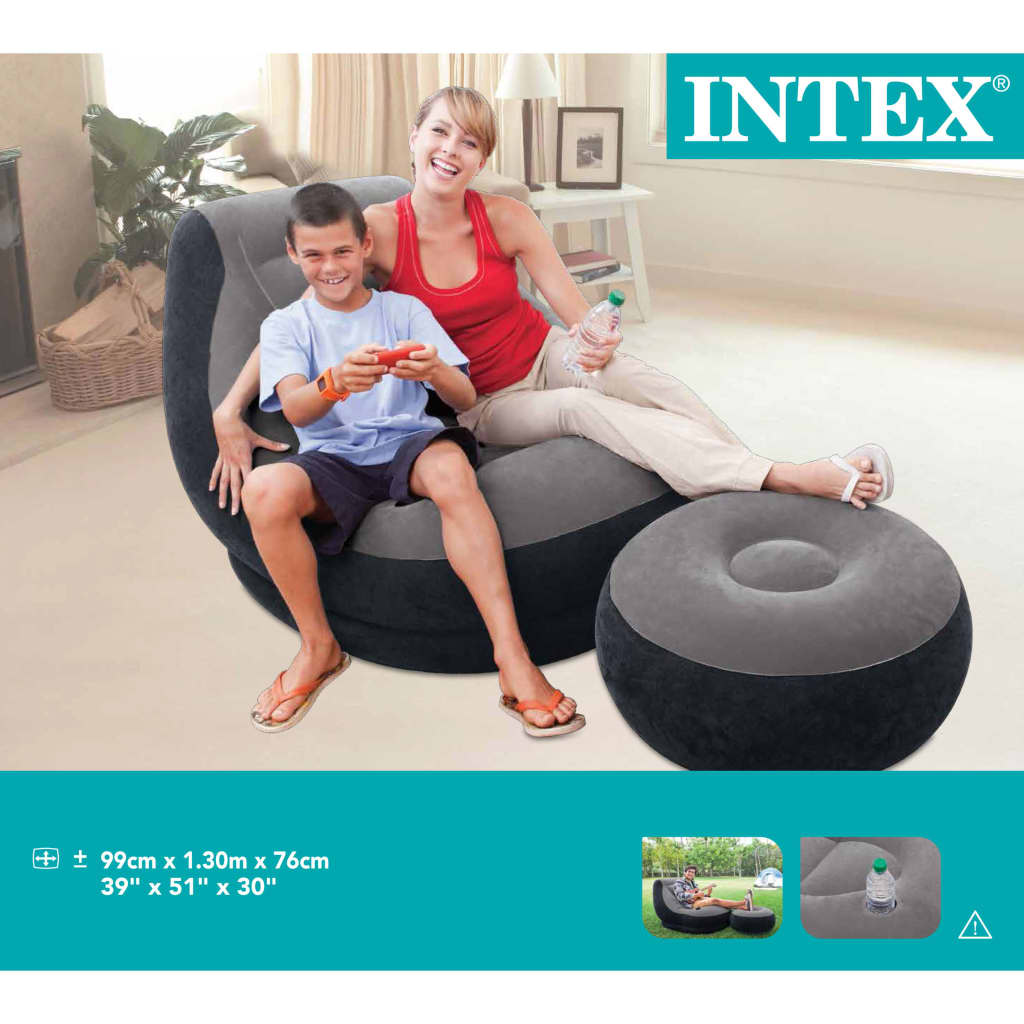 Intex Opblaasstoel met poef Ultra Lounge Relax 68564NP