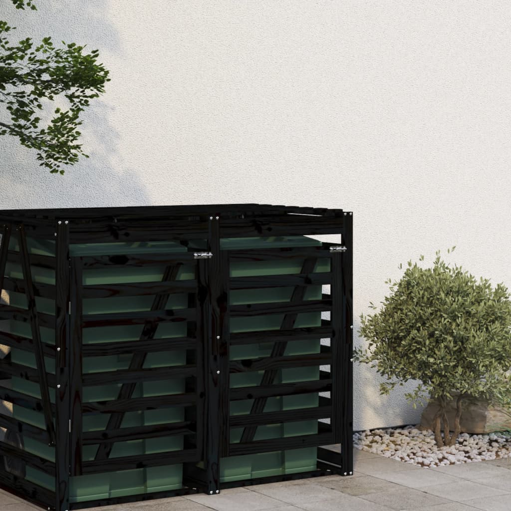 vidaXL Containerberging verlengstuk massief grenenhout zwart