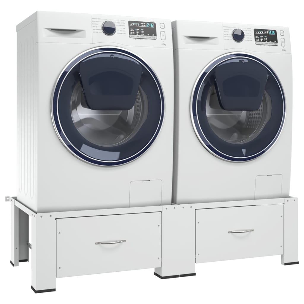 vidaXL Wasmachine- en drogerverhoger dubbel wit