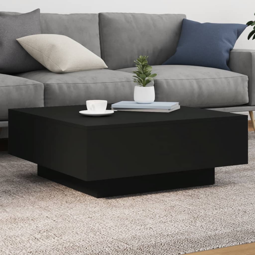 vidaXL Salontafel met LED-verlichting 80x80x31 cm wit, bijzettafel, woonkamertafel, middentafel, salontafel, salontafel, accenttafel, bijzettafel