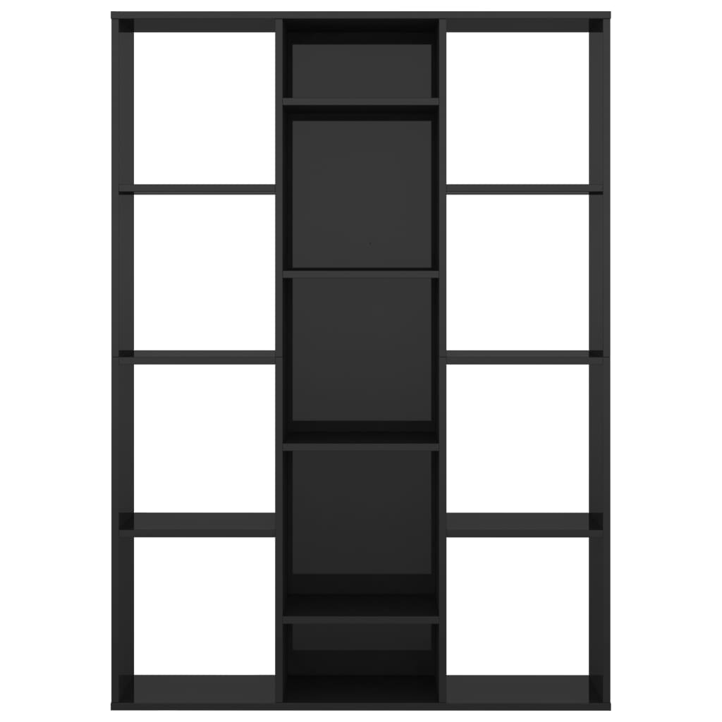 vidaXL Kamerscherm/boekenkast 100x24x140 cm spaanplaat hoogglans zwart