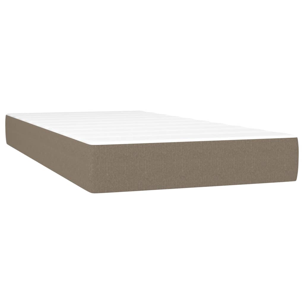 vidaXL Boxspring met matras stof taupe 200x200 cm