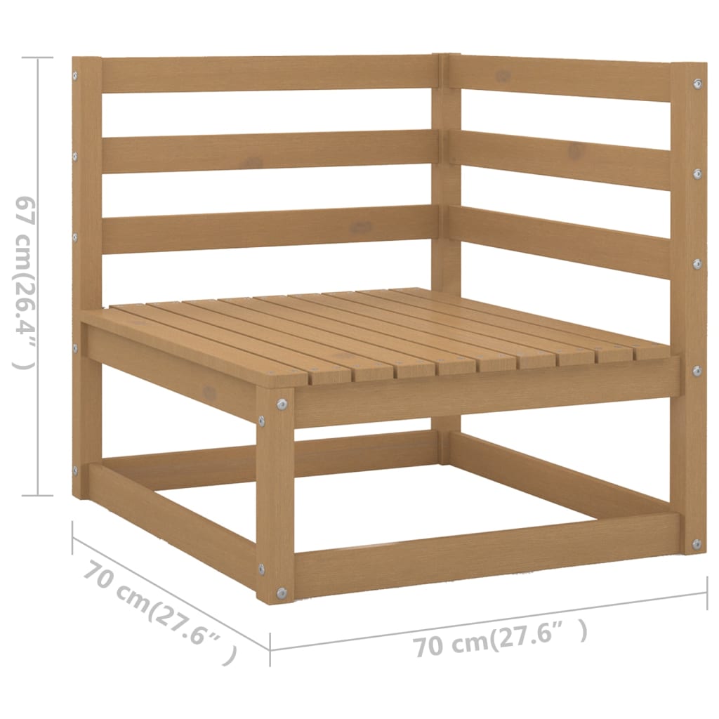 vidaXL 11-delige Loungeset massief grenenhout honingbruin