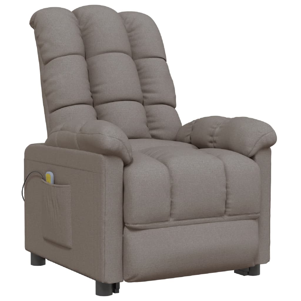 vidaXL Massagestoel stof taupe