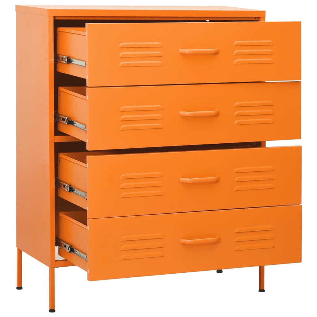 vidaXL Ladekast 80x35x101,5 cm staal oranje