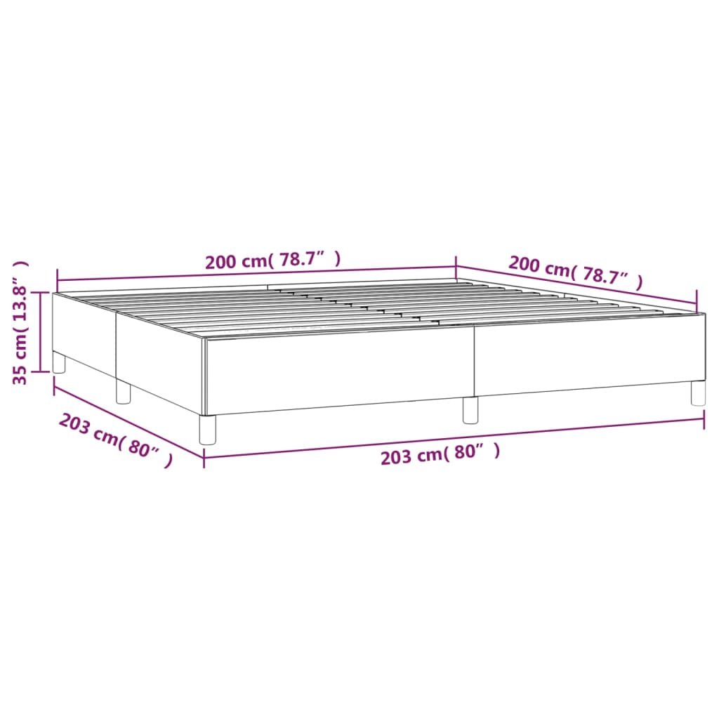 vidaXL Bedframe stof lichtgrijs 200x200 cm