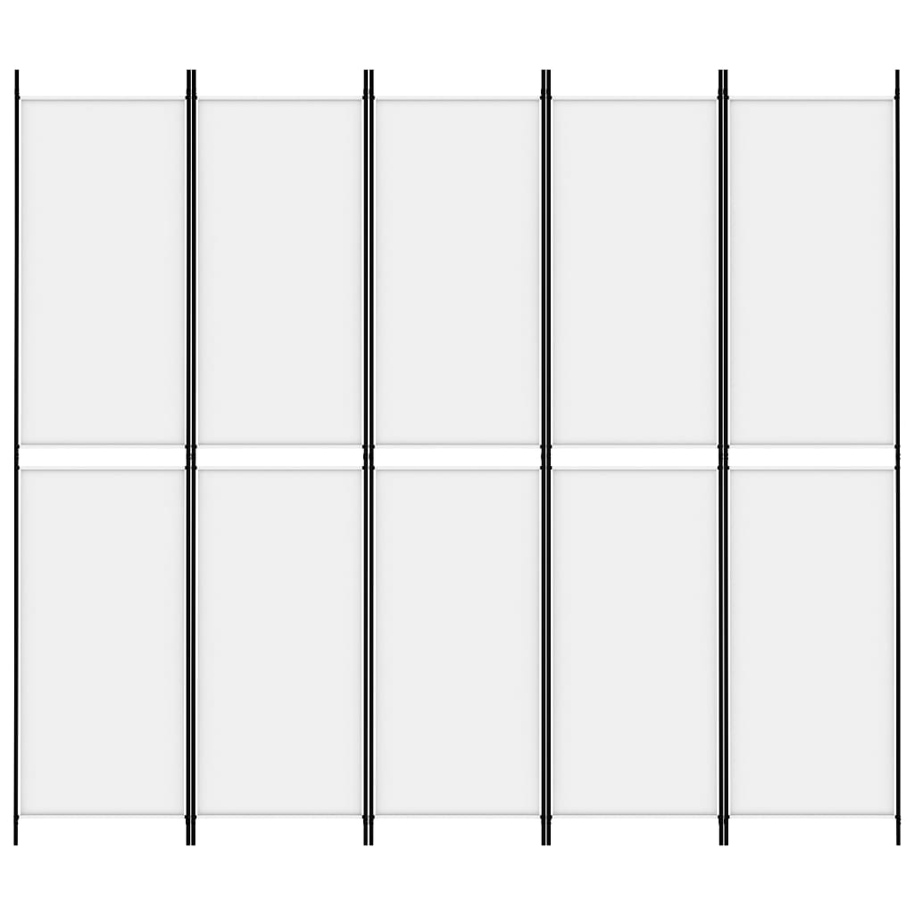 vidaXL Kamerscherm met 5 panelen 250x220 cm stof wit