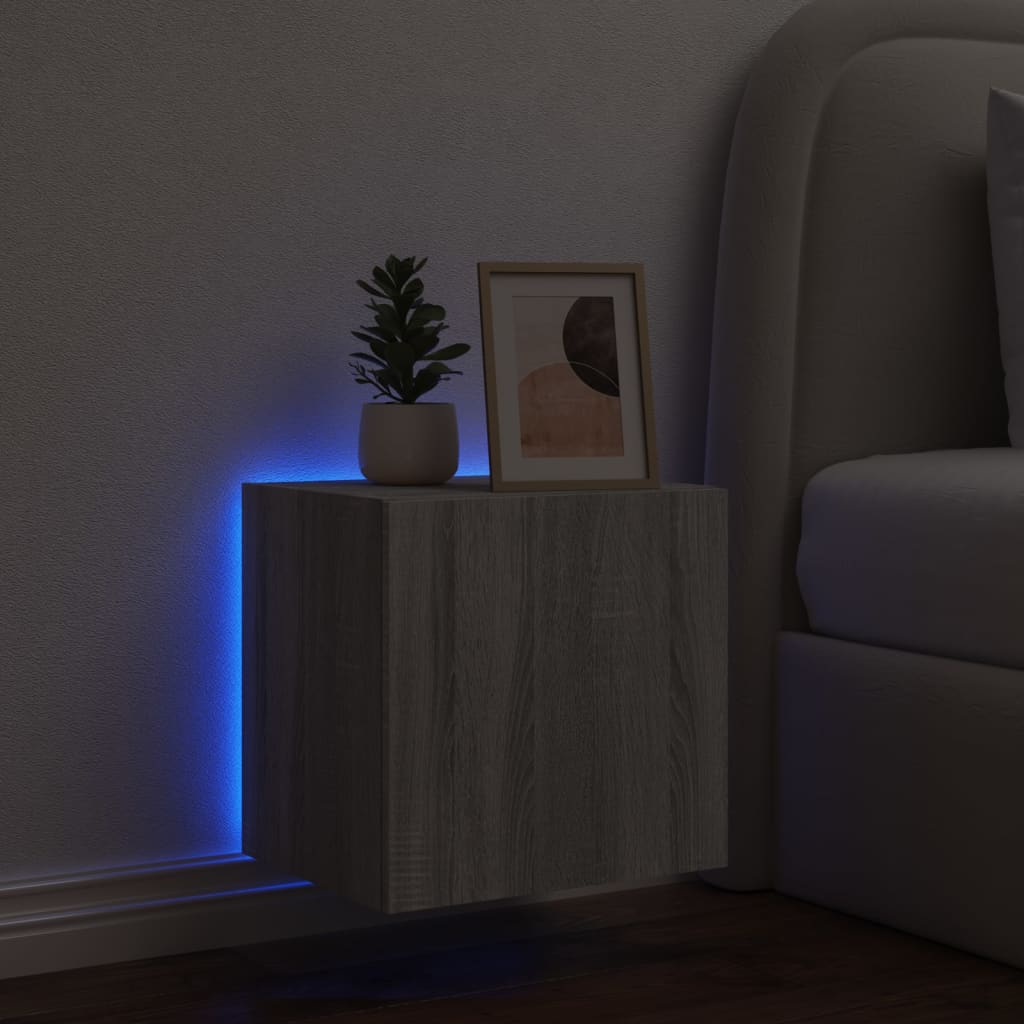 vidaXL Tv-wandmeubel met LED-verlichting 40,5x35x40 cm grijs sonoma