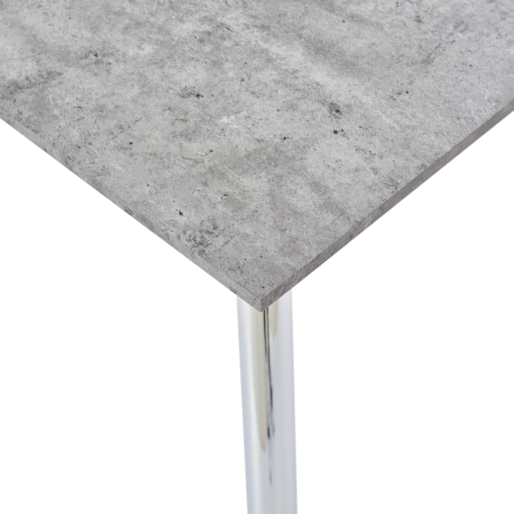 vidaXL Eettafel 120x60x74 cm MDF betonkleurig en zilverkleurig