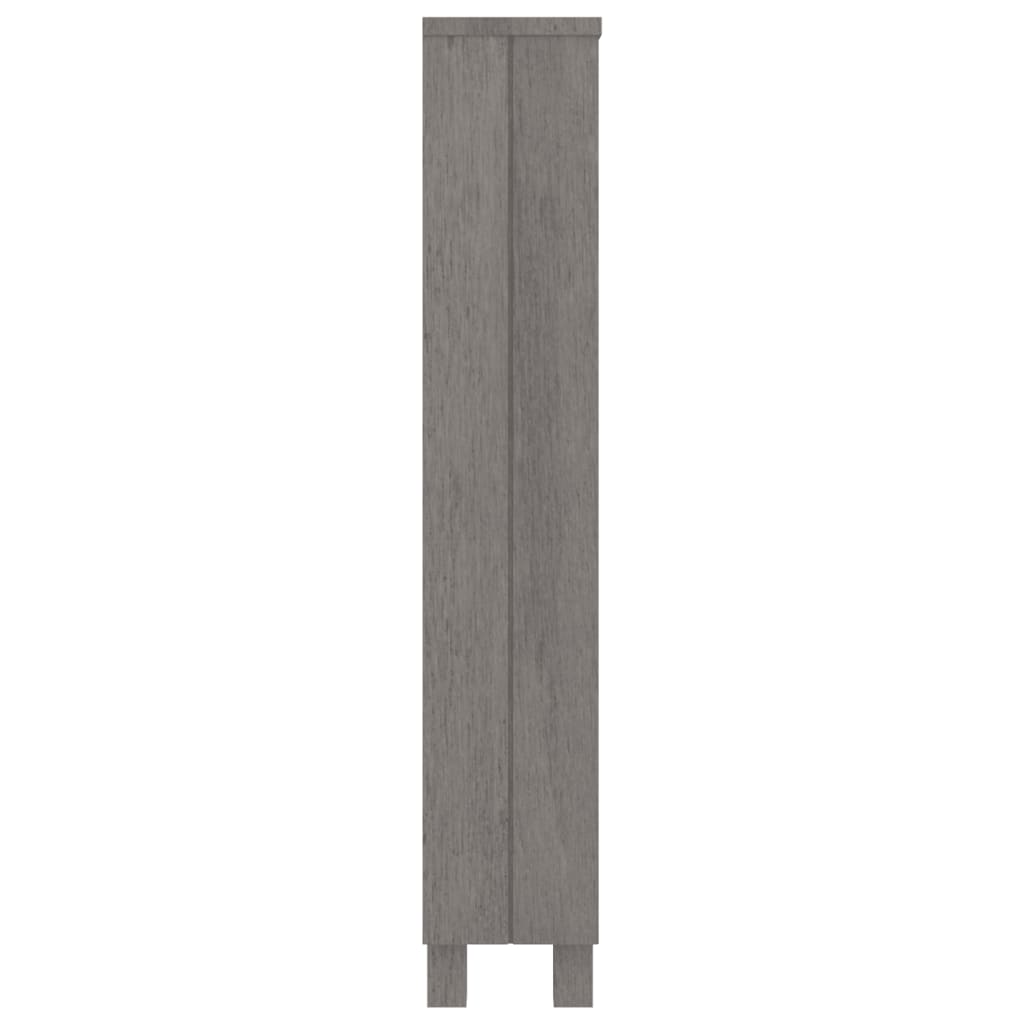vidaXL Cd-kast HAMAR 45x18x100 cm massief grenenhout lichtgrijs