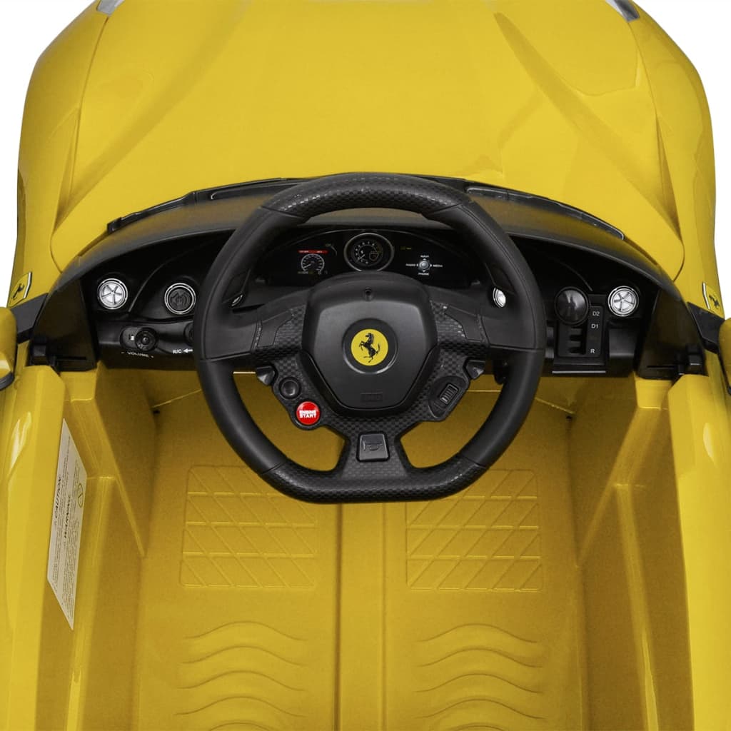 vidaXL Loopauto Ferrari F12 geel 6 V met afstandsbediening