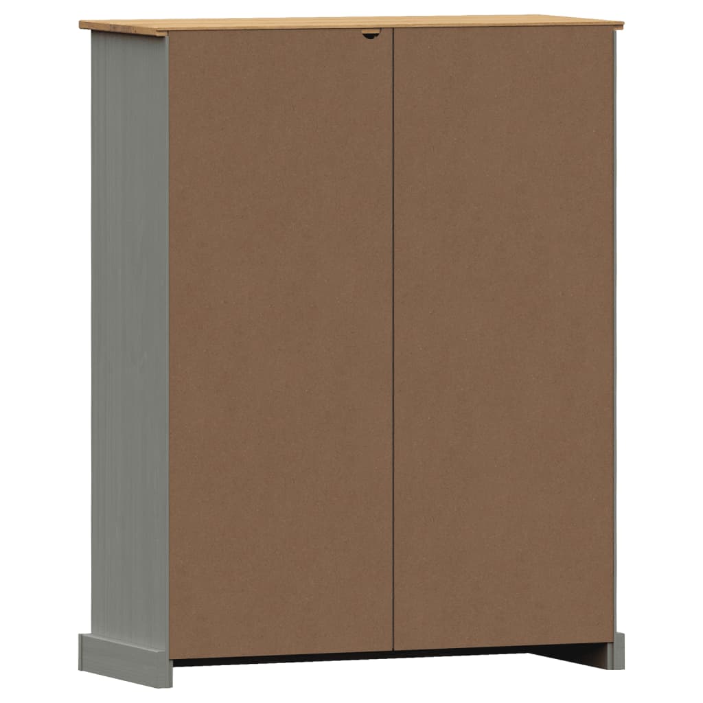 vidaXL Boekenkast VIGO 90x35x114,5 cm massief grenenhout grijs